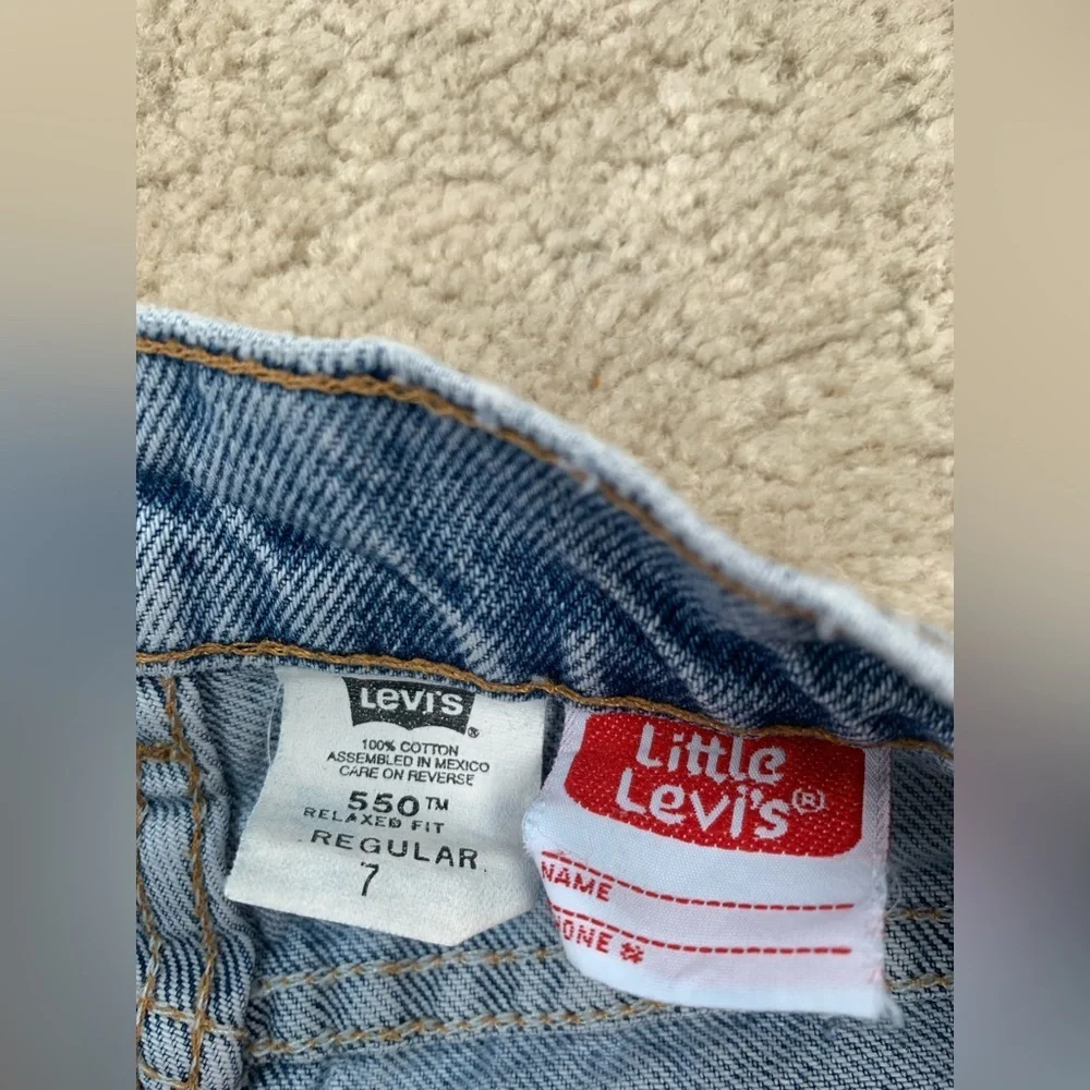 Vintage Little Levi’s Size 7 Orange Tab 550 Denim Jean Shorts - Picture 3 of 8